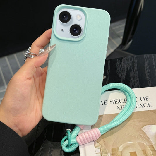 Leather Texture TPU Full Coverage Phone Case with Lanyard, For iPhone 15, For iPhone 14 Plus, For iPhone 14, For iPhone 14 Pro
