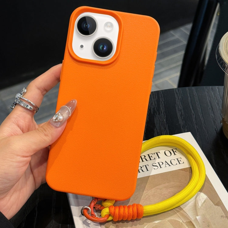 Leather Texture TPU Full Coverage Phone Case with Lanyard, For iPhone 15, For iPhone 14 Plus, For iPhone 14, For iPhone 14 Pro