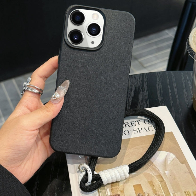 Leather Texture TPU Full Coverage Phone Case with Lanyard, For iPhone 12, For iPhone 12 Pro Max, For iPhone 12 Pro, For iPhone 11 Pro Max