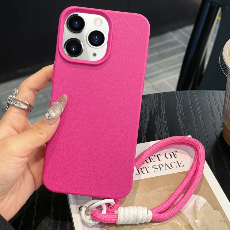 Leather Texture TPU Full Coverage Phone Case with Lanyard, For iPhone 11, For iPhone 11 Pro, For iPhone X / XS, For iPhone XR
