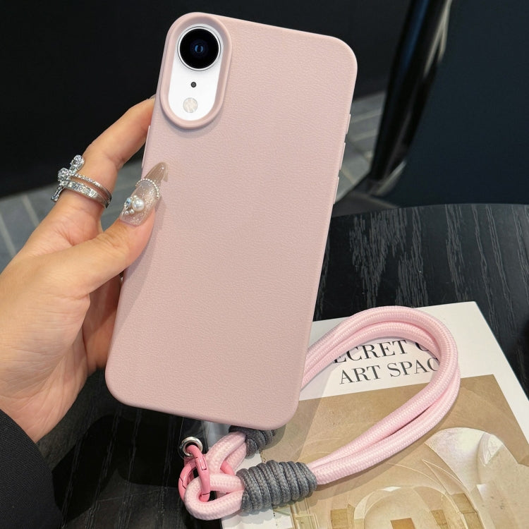 Leather Texture TPU Full Coverage Phone Case with Lanyard, For iPhone 11, For iPhone 11 Pro, For iPhone X / XS, For iPhone XR