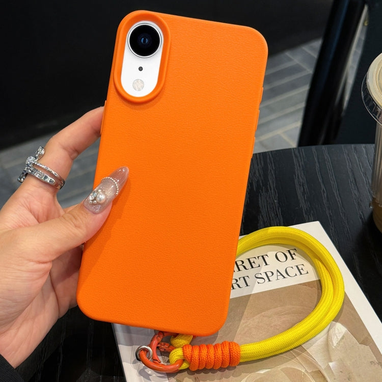 Leather Texture TPU Full Coverage Phone Case with Lanyard, For iPhone 11, For iPhone 11 Pro, For iPhone X / XS, For iPhone XR