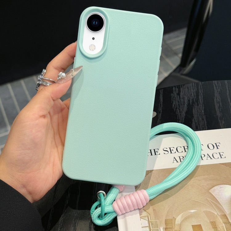Leather Texture TPU Full Coverage Phone Case with Lanyard, For iPhone 11, For iPhone 11 Pro, For iPhone X / XS, For iPhone XR