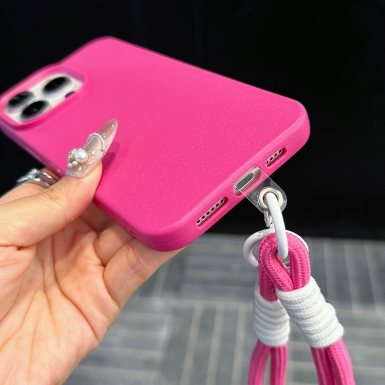 Leather Texture TPU Full Coverage Phone Case with Lanyard, For iPhone 16 Pro Max, For iPhone 16 Pro, For iPhone 16 Plus, For iPhone 16, For iPhone 15 Pro Max, For iPhone 15 Pro, For iPhone 15 Plus