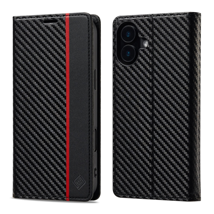 LC.IMEEKE Carbon Fiber Leather Phone Case, For iPhone 17 Pro Max, For iPhone 17 Pro, For iPhone 17, For iPhone 17 Air, For iPhone 16e, For iPhone 16 Pro Max, For iPhone 16 Pro, For iPhone 16 Plus, For iPhone 16