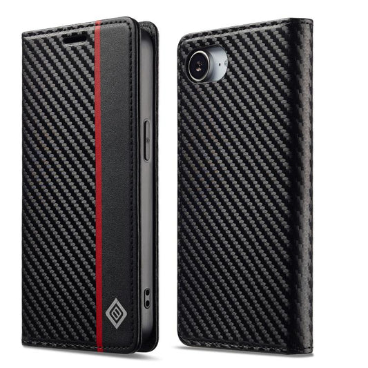LC.IMEEKE Carbon Fiber Leather Phone Case, For iPhone 17 Pro Max, For iPhone 17 Pro, For iPhone 17, For iPhone 17 Air, For iPhone 16e, For iPhone 16 Pro Max, For iPhone 16 Pro, For iPhone 16 Plus, For iPhone 16