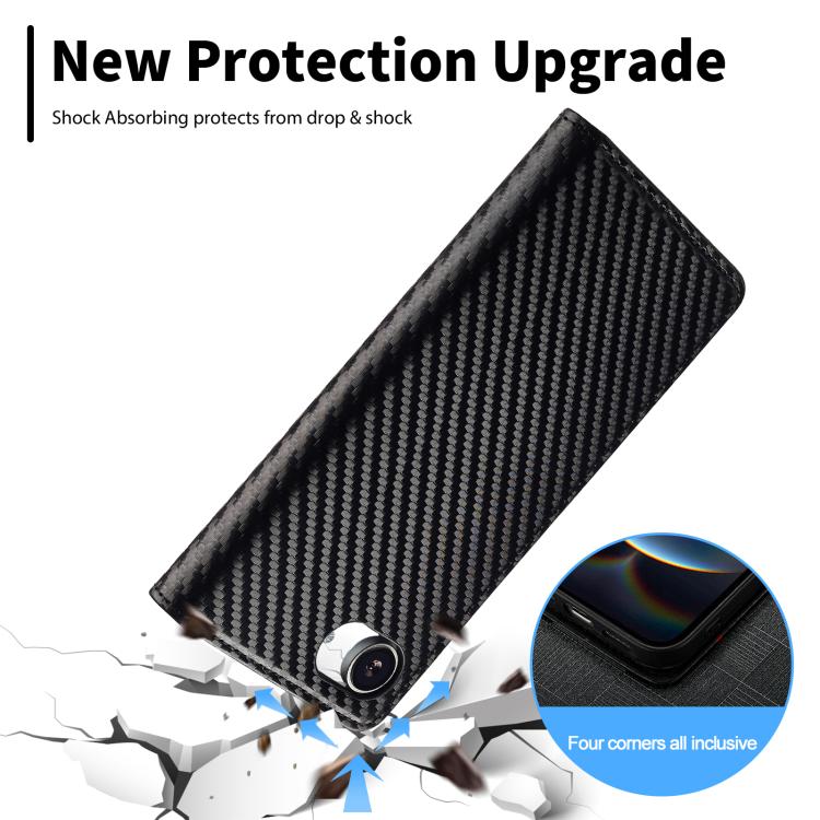 LC.IMEEKE Carbon Fiber Leather Phone Case, For iPhone 17 Pro Max, For iPhone 17 Pro, For iPhone 17, For iPhone 17 Air, For iPhone 16e, For iPhone 16 Pro Max, For iPhone 16 Pro, For iPhone 16 Plus, For iPhone 16