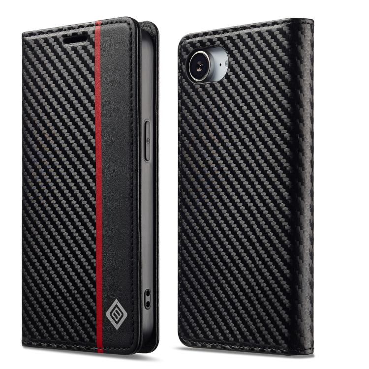 LC.IMEEKE Carbon Fiber Leather Phone Case, For iPhone 17 Pro Max, For iPhone 17 Pro, For iPhone 17, For iPhone 17 Air, For iPhone 16e, For iPhone 16 Pro Max, For iPhone 16 Pro, For iPhone 16 Plus, For iPhone 16
