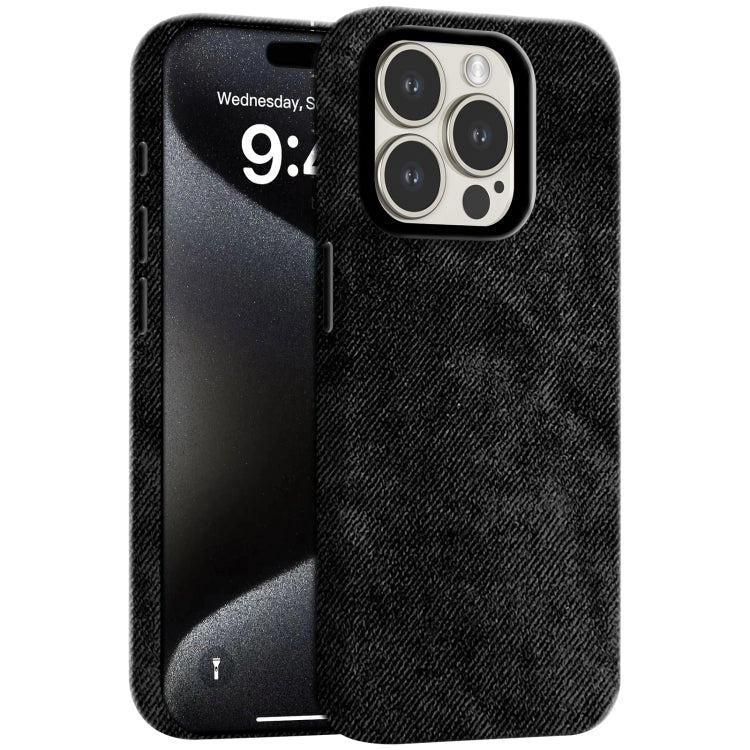 Skin Feel Denim Leather MagSafe Phone Case, For iPhone 15 Pro Max, For iPhone 15 Pro