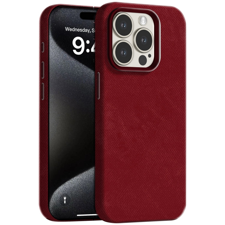 Skin Feel Denim Leather MagSafe Phone Case, For iPhone 15 Pro Max, For iPhone 15 Pro