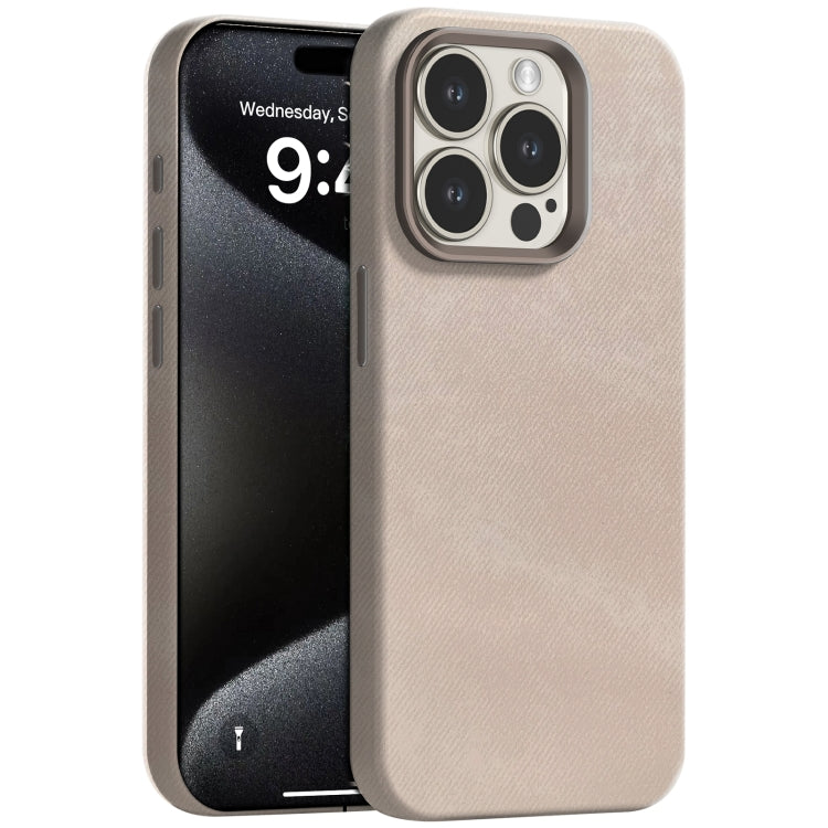 Skin Feel Denim Leather MagSafe Phone Case, For iPhone 15 Pro Max, For iPhone 15 Pro