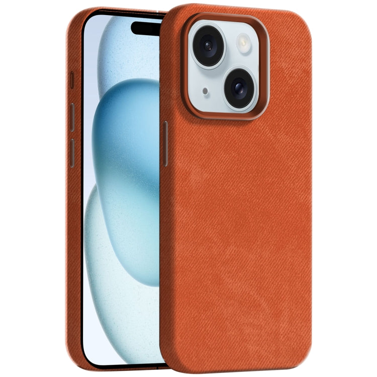 Skin Feel Denim Leather MagSafe Phone Case, For iPhone 15, For iPhone 14