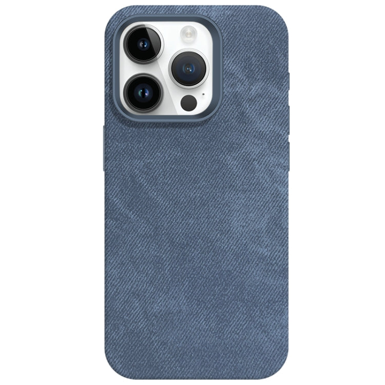 Skin Feel Denim Leather MagSafe Phone Case, For iPhone 14 Pro, For iPhone 14 Pro Max