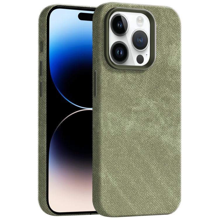 Skin Feel Denim Leather MagSafe Phone Case, For iPhone 14 Pro, For iPhone 14 Pro Max