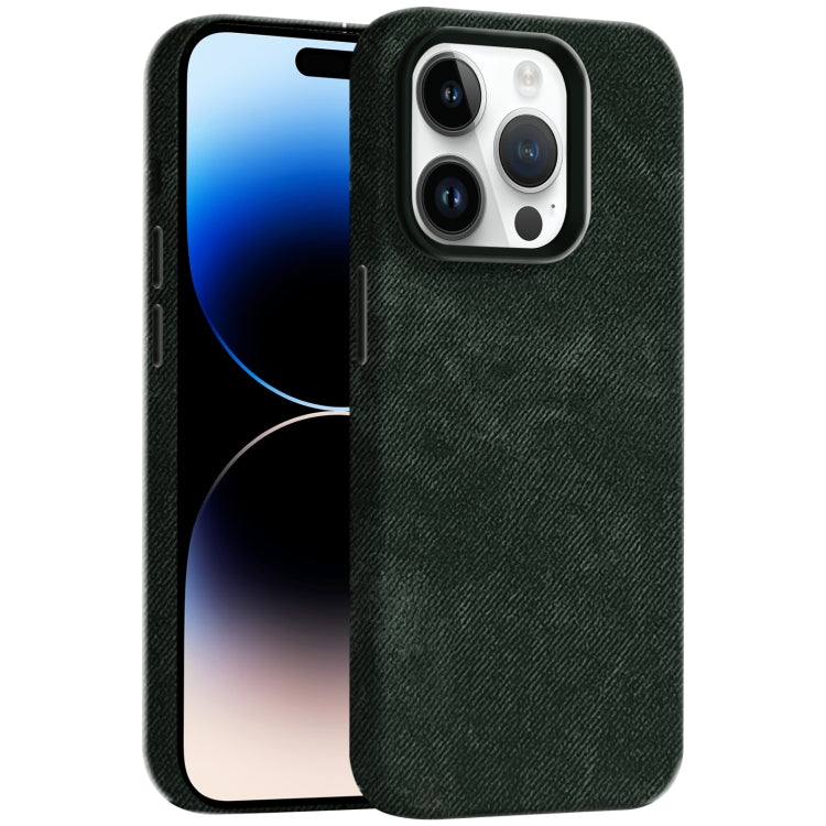Skin Feel Denim Leather MagSafe Phone Case, For iPhone 14 Pro, For iPhone 14 Pro Max
