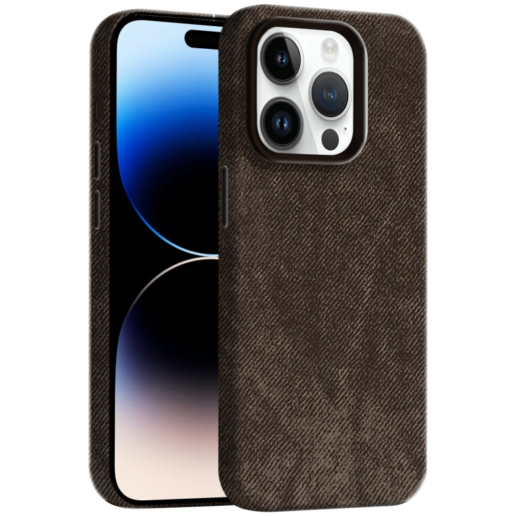 Skin Feel Denim Leather MagSafe Phone Case, For iPhone 14 Pro, For iPhone 14 Pro Max