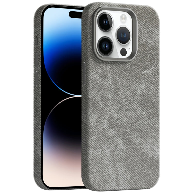 Skin Feel Denim Leather MagSafe Phone Case, For iPhone 14 Pro, For iPhone 14 Pro Max