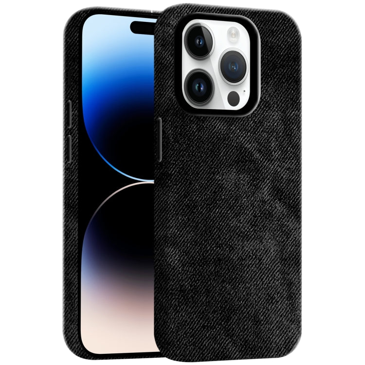 Skin Feel Denim Leather MagSafe Phone Case, For iPhone 14 Pro, For iPhone 14 Pro Max