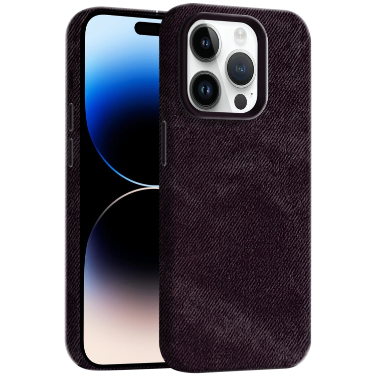 Skin Feel Denim Leather MagSafe Phone Case, For iPhone 14 Pro, For iPhone 14 Pro Max
