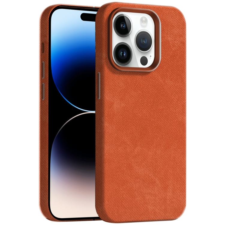 Skin Feel Denim Leather MagSafe Phone Case, For iPhone 14 Pro, For iPhone 14 Pro Max