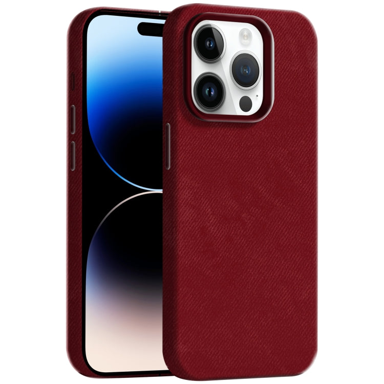 Skin Feel Denim Leather MagSafe Phone Case, For iPhone 14 Pro, For iPhone 14 Pro Max