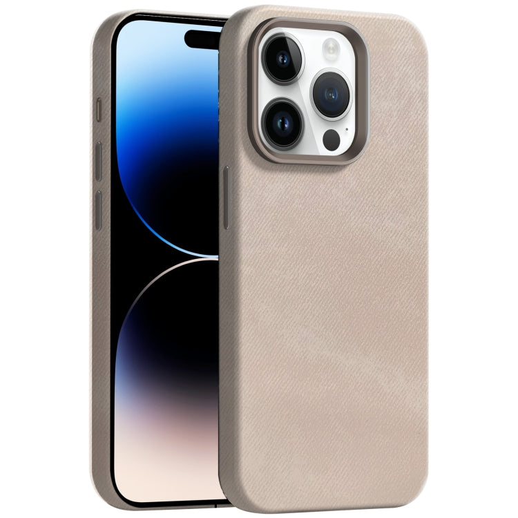 Skin Feel Denim Leather MagSafe Phone Case, For iPhone 14 Pro, For iPhone 14 Pro Max