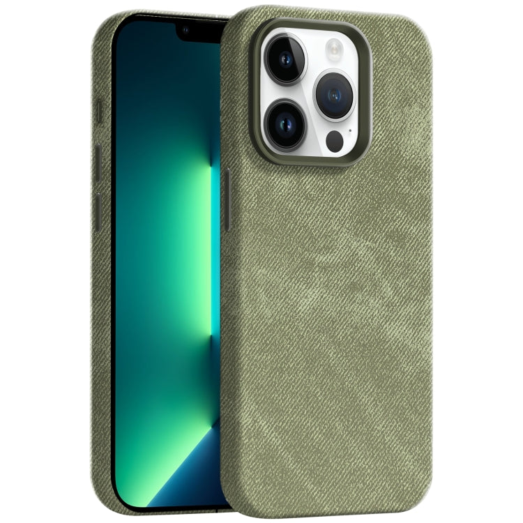 Skin Feel Denim Leather MagSafe Phone Case, For iPhone 13 Pro Max, For iPhone 13 Pro