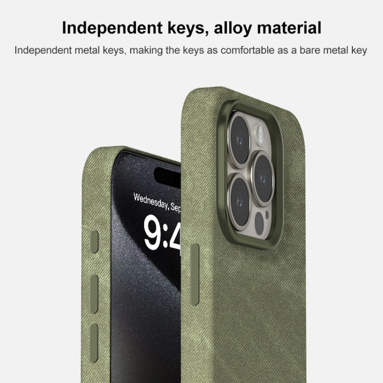 Skin Feel Denim Leather MagSafe Phone Case, For iPhone 14 Pro, For iPhone 14 Pro Max