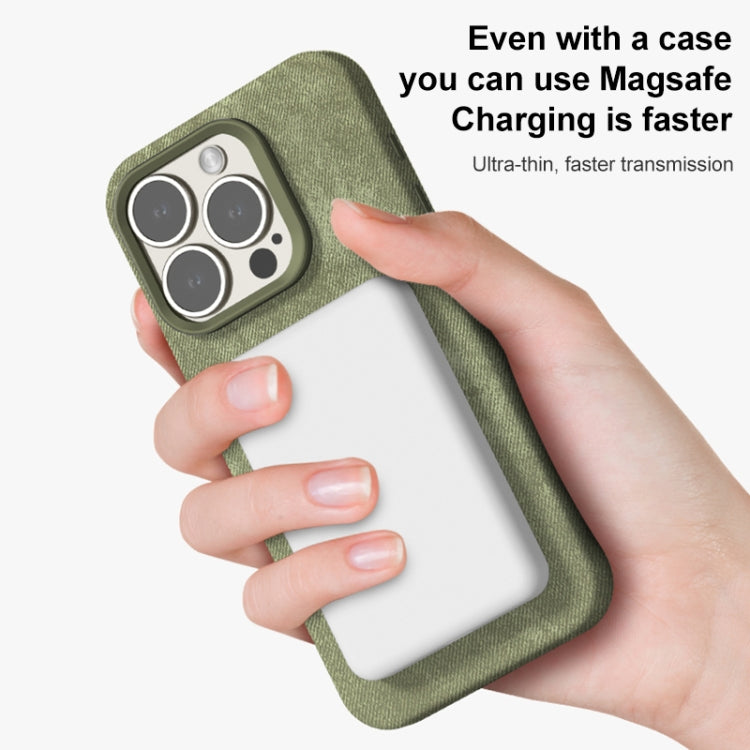 Skin Feel Denim Leather MagSafe Phone Case, For iPhone 13 Pro Max, For iPhone 13 Pro