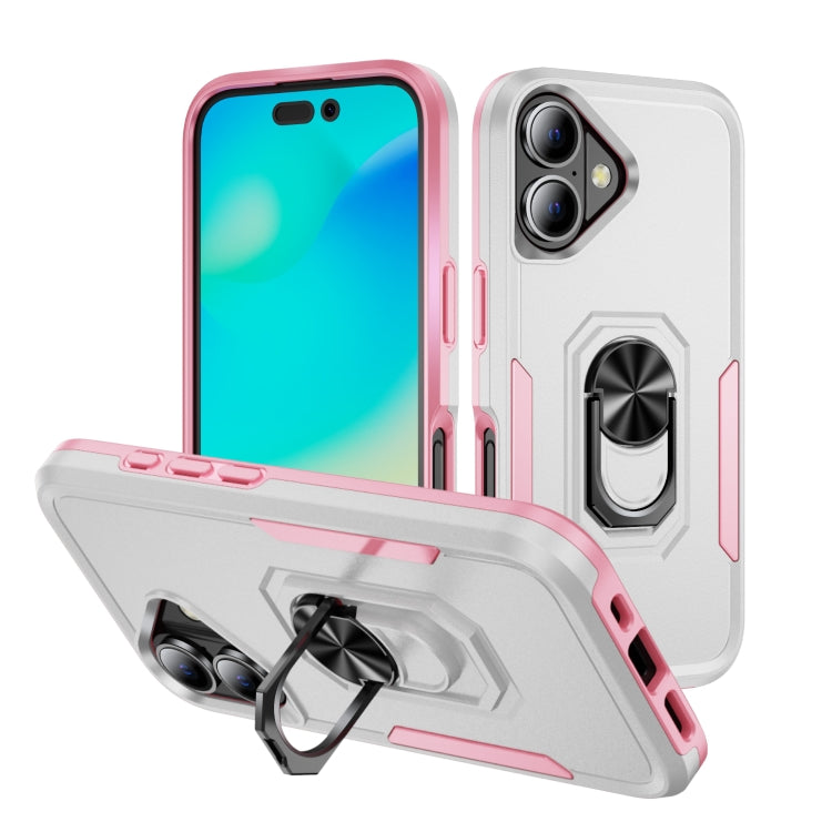 Pioneer Armor Heavy Duty PC + TPU Phone Case with Holder, For iPhone 16 Pro, For iPhone 16 Plus