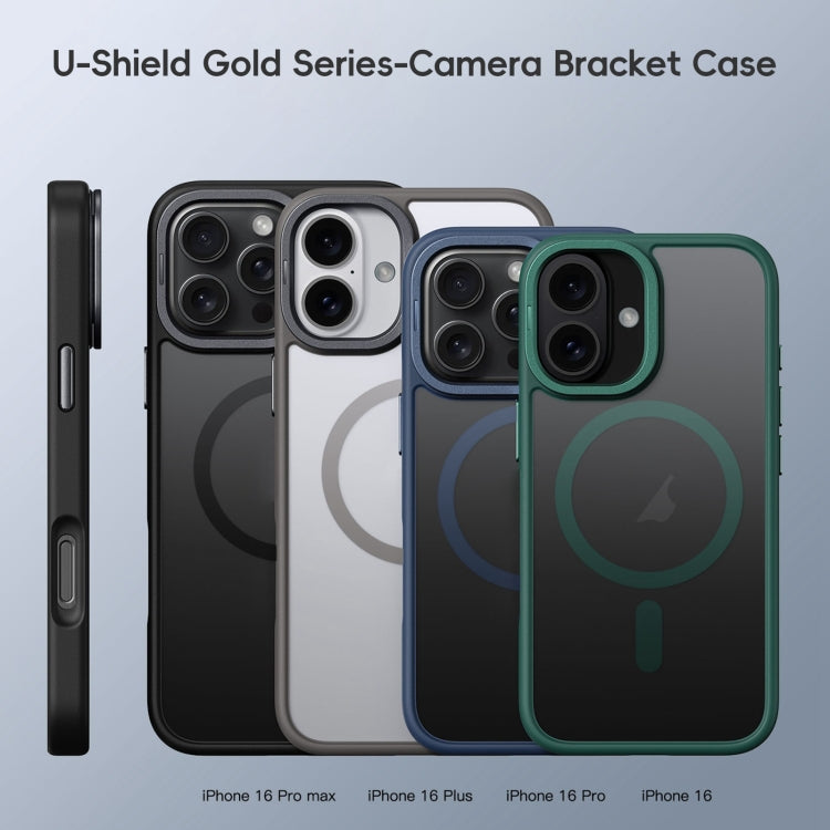 Frosted Lens Holder MagSafe Magnetic Phone Case, For iPhone 16 Pro Max, For iPhone 16 Pro, For iPhone 16 Plus, For iPhone 16