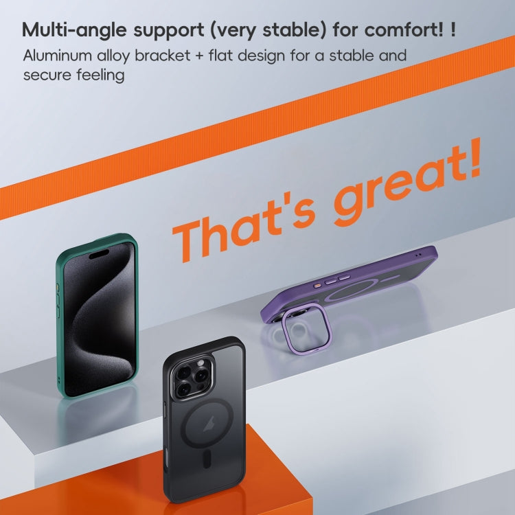 Frosted Lens Holder MagSafe Magnetic Phone Case, For iPhone 16 Pro Max, For iPhone 16 Pro, For iPhone 16 Plus, For iPhone 16