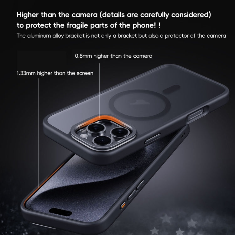 Frosted Lens Holder MagSafe Magnetic Phone Case, For iPhone 16 Pro Max, For iPhone 16 Pro, For iPhone 16 Plus, For iPhone 16