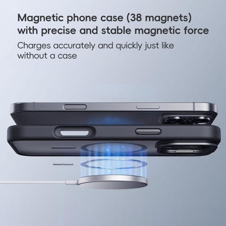 Frosted Lens Holder MagSafe Magnetic Phone Case, For iPhone 16 Pro Max, For iPhone 16 Pro, For iPhone 16 Plus, For iPhone 16