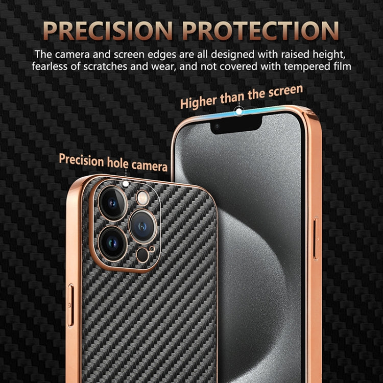 AZNS Electroplated Edge Carbon Fiber Texture Phone Case