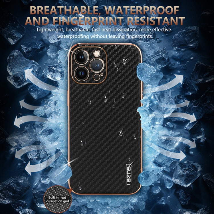 AZNS Electroplated Edge Carbon Fiber Texture Phone Case