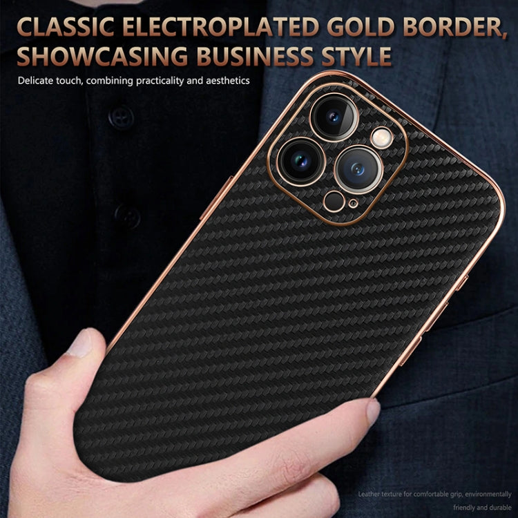 AZNS Electroplated Edge Carbon Fiber Texture Phone Case