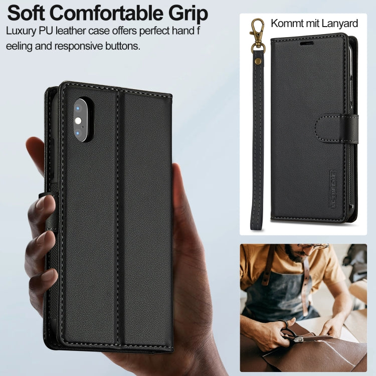 LC.IMEEKE L2 Series Detachable Magsafe PU Phone Case with Lanyard, For iPhone XR, For iPhone XS Max, For iPhone 7 Plus / 8 Plus