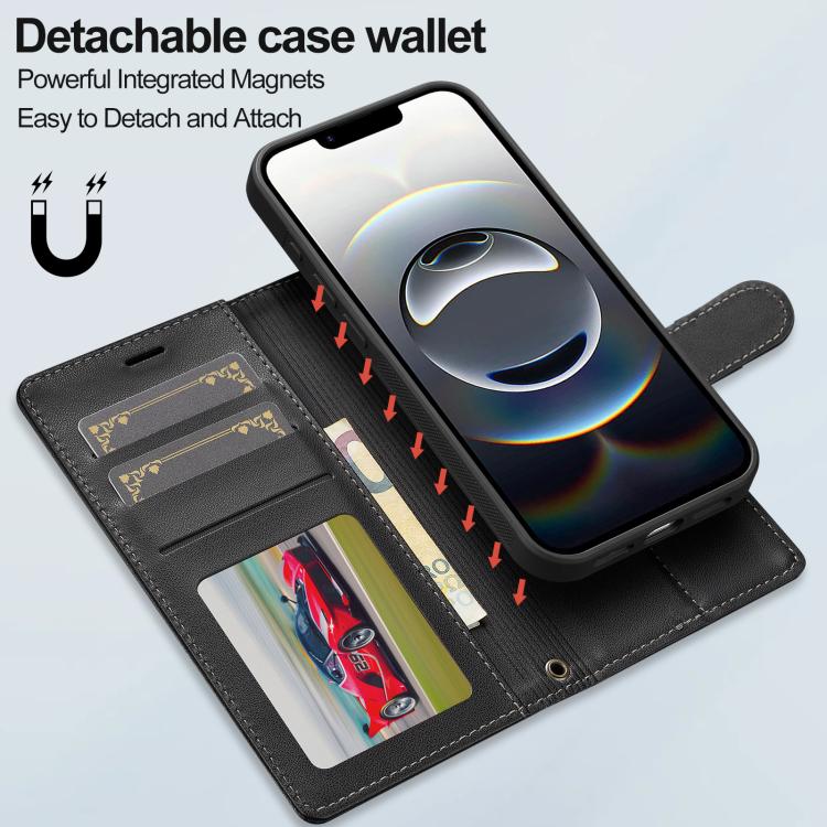 LC.IMEEKE L2 Series Detachable Magsafe PU Phone Case with Lanyard, For iPhone 17 Pro Max, For iPhone 17 Pro, For iPhone Air, For iPhone 16e