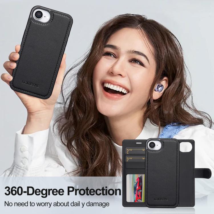 LC.IMEEKE L2 Series Detachable Magsafe PU Phone Case with Lanyard, For iPhone 17 Pro Max, For iPhone 17 Pro, For iPhone Air, For iPhone 16e