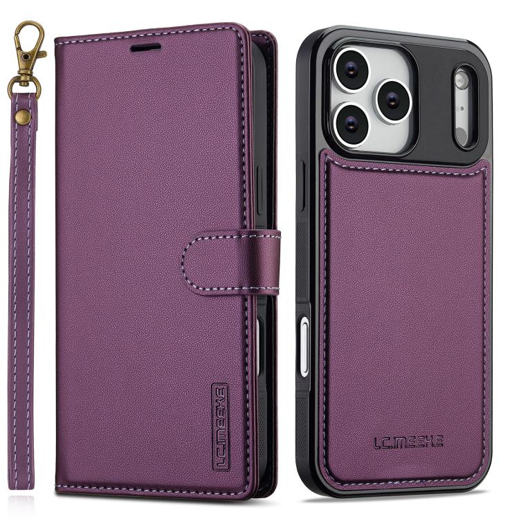 LC.IMEEKE L2 Series Detachable Magsafe PU Phone Case with Lanyard, For iPhone 17 Pro Max, For iPhone 17 Pro, For iPhone Air, For iPhone 16e