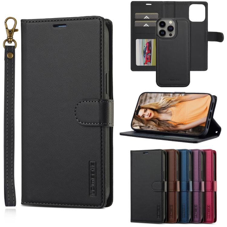 LC.IMEEKE L2 Series Detachable Magsafe PU Phone Case with Lanyard, For iPhone 15 Pro Max, For iPhone 15 Pro, For iPhone 15 Plus, For iPhone 15