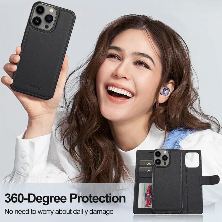 LC.IMEEKE L2 Series Detachable Magsafe PU Phone Case with Lanyard, For iPhone 15 Pro Max, For iPhone 15 Pro, For iPhone 15 Plus, For iPhone 15