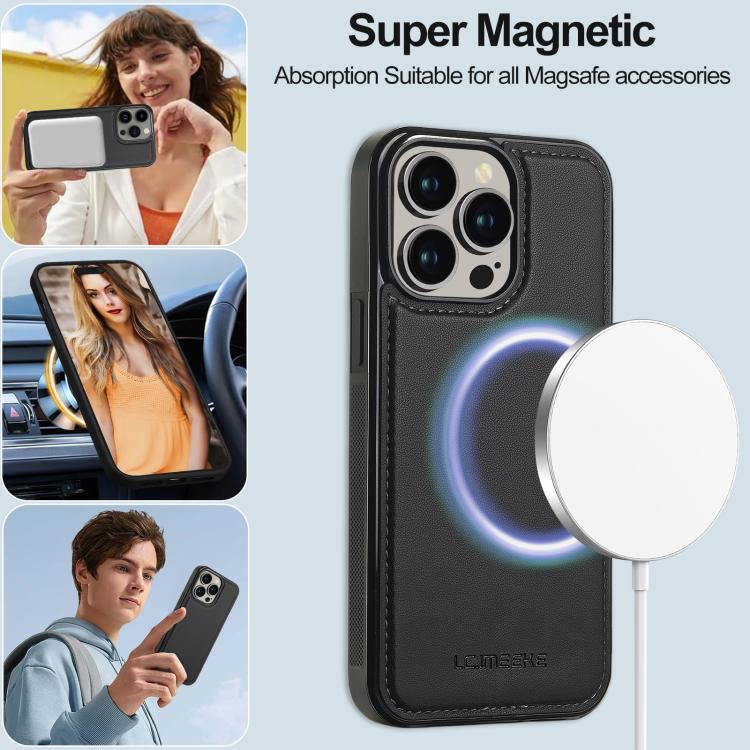 LC.IMEEKE L2 Series Detachable Magsafe PU Phone Case with Lanyard, For iPhone 15 Pro Max, For iPhone 15 Pro, For iPhone 15 Plus, For iPhone 15