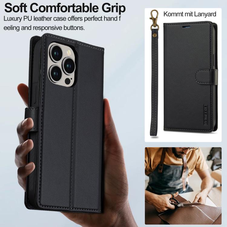 LC.IMEEKE L2 Series Detachable Magsafe PU Phone Case with Lanyard, For iPhone 15 Pro Max, For iPhone 15 Pro, For iPhone 15 Plus, For iPhone 15