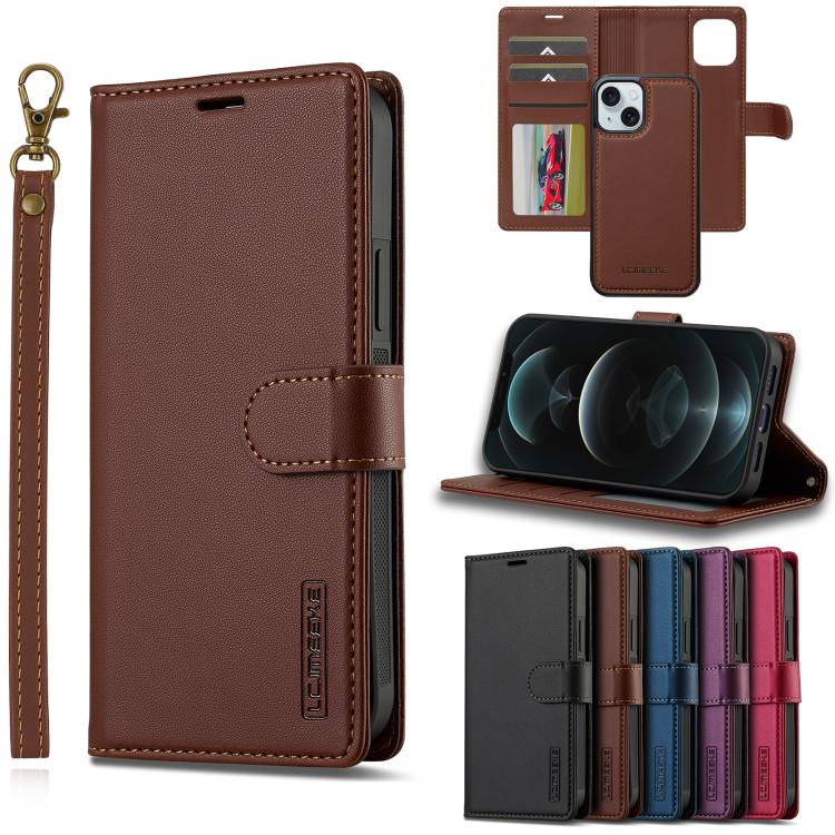 LC.IMEEKE L2 Series Detachable Magsafe PU Phone Case with Lanyard, For iPhone 15 Pro Max, For iPhone 15 Pro, For iPhone 15 Plus, For iPhone 15