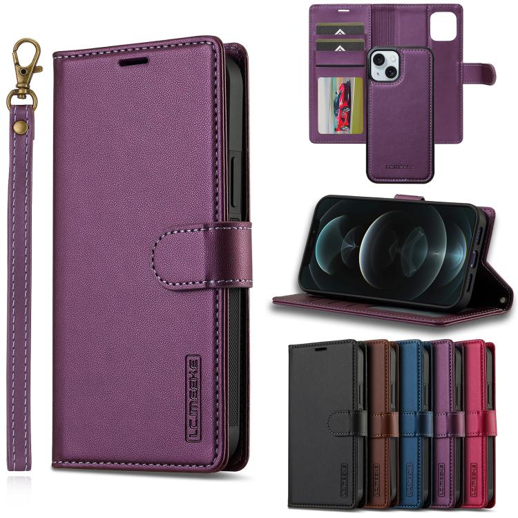 LC.IMEEKE L2 Series Detachable Magsafe PU Phone Case with Lanyard, For iPhone 15 Pro Max, For iPhone 15 Pro, For iPhone 15 Plus, For iPhone 15