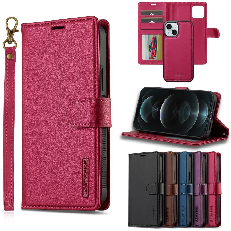 LC.IMEEKE L2 Series Detachable Magsafe PU Phone Case with Lanyard, For iPhone 15 Pro Max, For iPhone 15 Pro, For iPhone 15 Plus, For iPhone 15