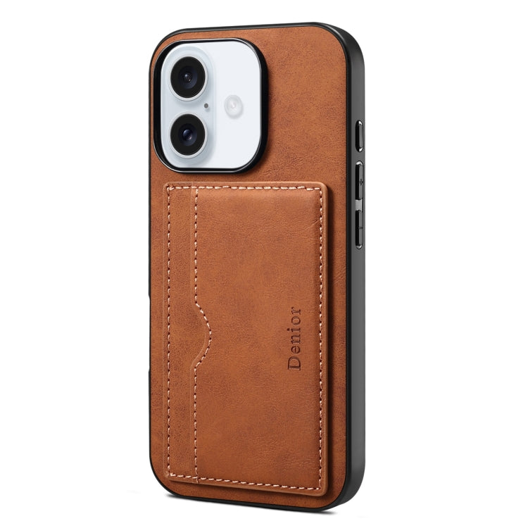 Denior D08 PU Single Card Slot Holder Phone Case, For iPhone 16