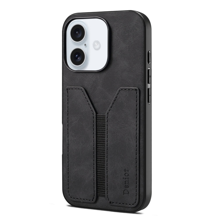 Denior D07 DV Elastic Card Slot PU Back Cover Phone Case, For iPhone 16